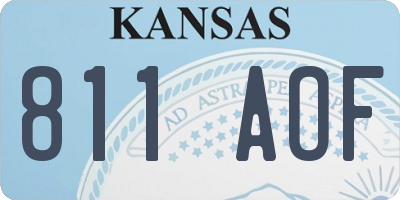 KS license plate 811AOF