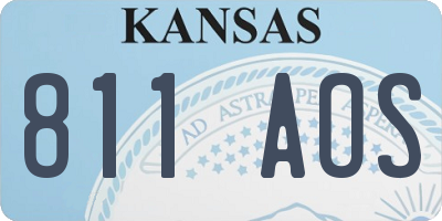 KS license plate 811AOS