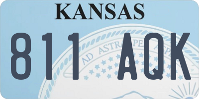 KS license plate 811AQK