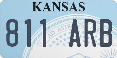 KS license plate 811ARB