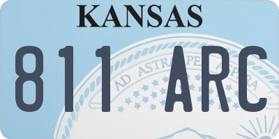 KS license plate 811ARC