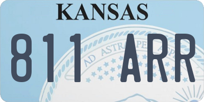 KS license plate 811ARR