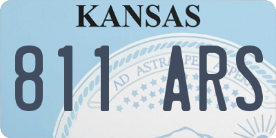 KS license plate 811ARS