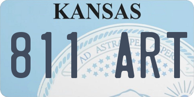 KS license plate 811ART