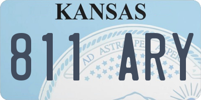 KS license plate 811ARY