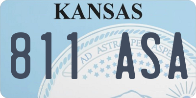 KS license plate 811ASA