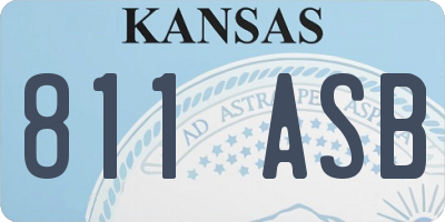 KS license plate 811ASB