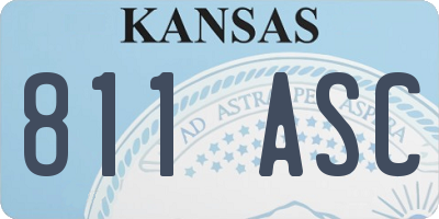 KS license plate 811ASC