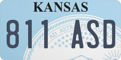 KS license plate 811ASD