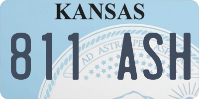 KS license plate 811ASH