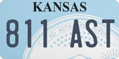 KS license plate 811AST