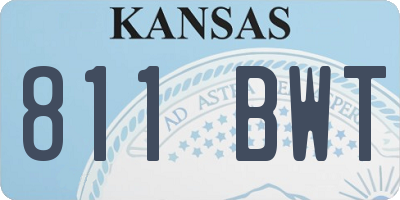 KS license plate 811BWT