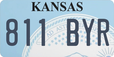 KS license plate 811BYR