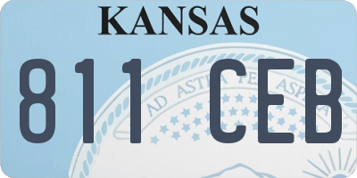 KS license plate 811CEB