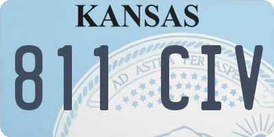 KS license plate 811CIV