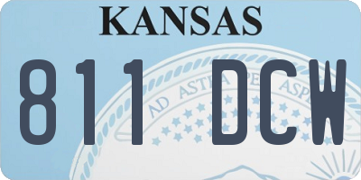 KS license plate 811DCW