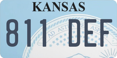 KS license plate 811DEF