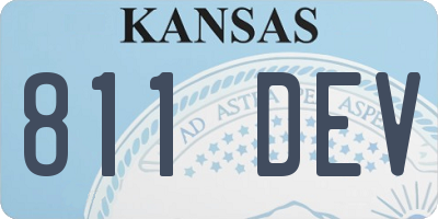 KS license plate 811DEV