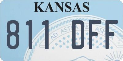 KS license plate 811DFF