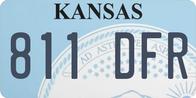 KS license plate 811DFR