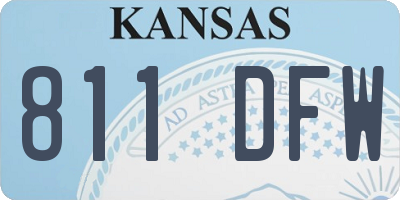 KS license plate 811DFW