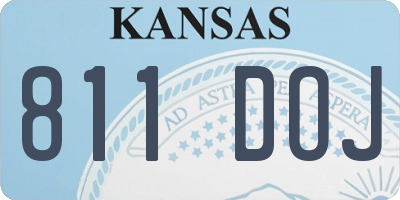 KS license plate 811DOJ