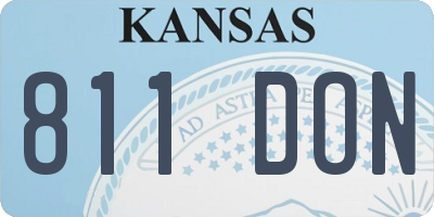 KS license plate 811DON