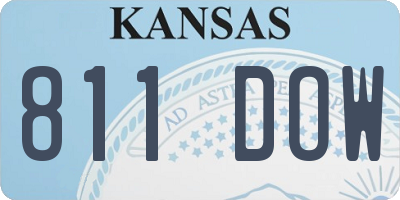 KS license plate 811DOW