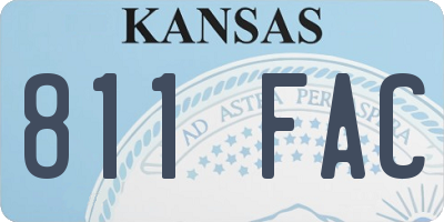 KS license plate 811FAC