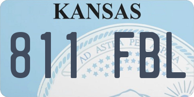 KS license plate 811FBL