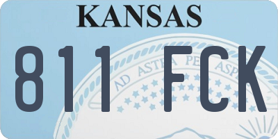 KS license plate 811FCK