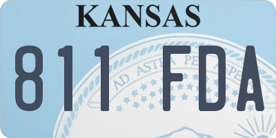KS license plate 811FDA