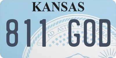 KS license plate 811GOD