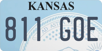 KS license plate 811GOE