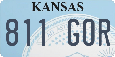 KS license plate 811GOR