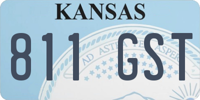 KS license plate 811GST