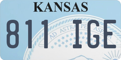 KS license plate 811IGE