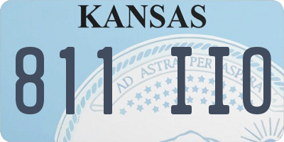 KS license plate 811IIO