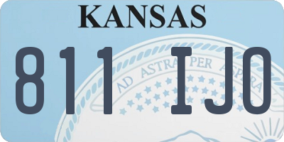 KS license plate 811IJO