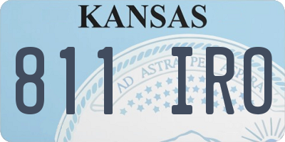 KS license plate 811IRO