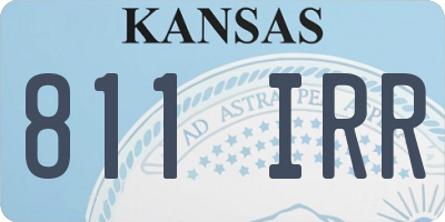 KS license plate 811IRR