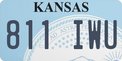 KS license plate 811IWU
