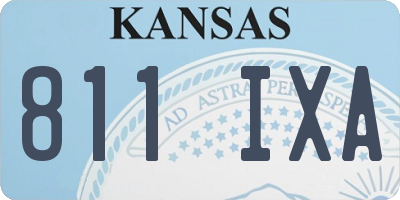 KS license plate 811IXA