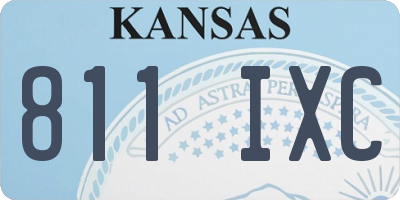 KS license plate 811IXC
