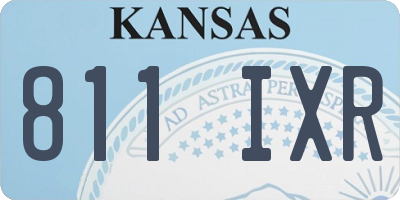 KS license plate 811IXR
