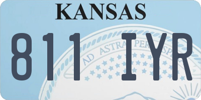 KS license plate 811IYR