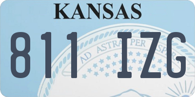 KS license plate 811IZG
