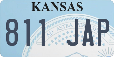 KS license plate 811JAP