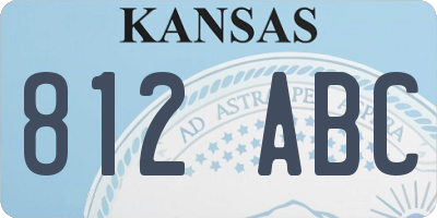 KS license plate 812ABC