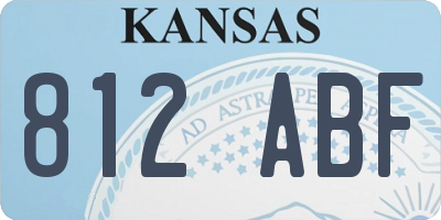 KS license plate 812ABF